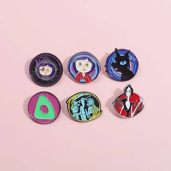 Family Enamel Pins Cartoon Anime Movie Short Hair Girl Ghost Mom Lapel Badges Halloween Backpack Jewelry Gifts For Kids