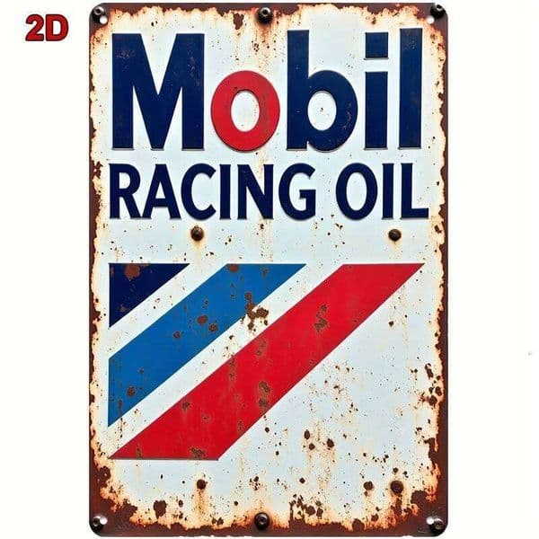 Vintage Racing Oil Metal Sign, - Rustic Iron Wall Art with Classic Car Culture Design, Retro Decor for Garage, Bar, Office, Gam 26Y0605