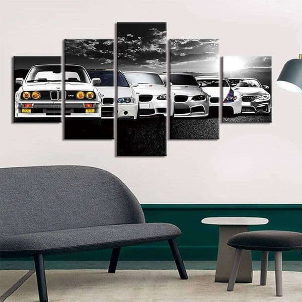 5 Pieces Wall Art Canvas Poster Abstract Retro Car Decor Painting Living Room Picture Print Bedroom Wallpaper Home Decoration 26L0605