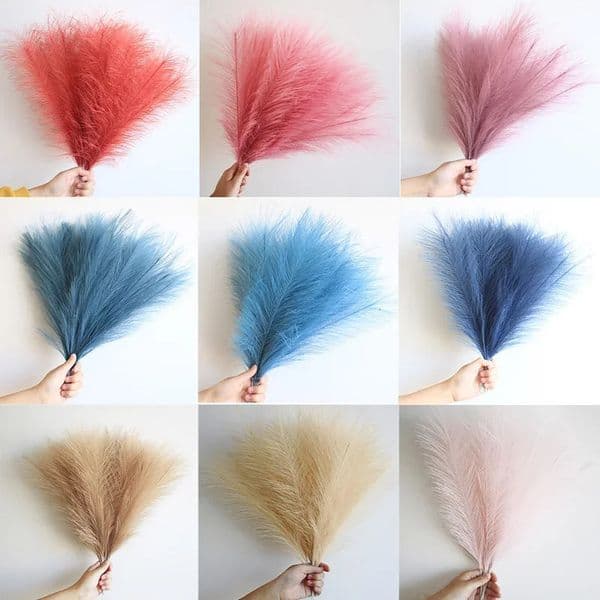15pc Artificial Pampas Grass Flower Simulated Reed Bouquet for Home Wedding Party Decoration Fluffy Boho Pampas Grass Decor 260603