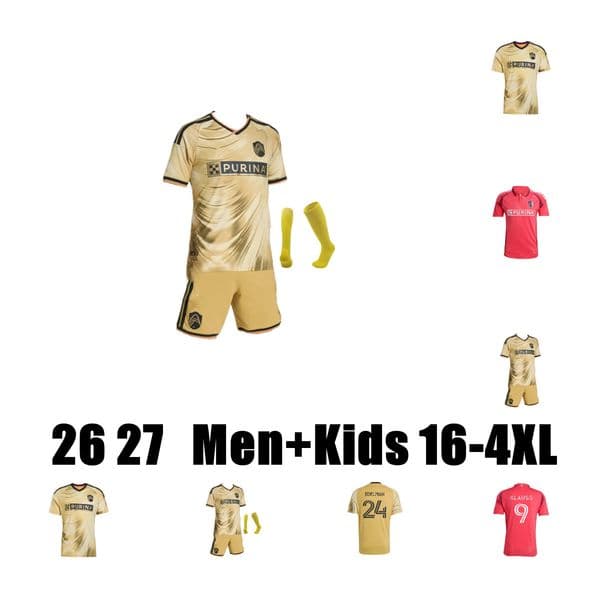2025 2026 2027 St. L ouis City Soccer Jerseys 26 27 HOME yellow Away red MLSs SUAREZ KLAUSS BLOM LOWEN PARKER kids kit Men NILSSON NELSON GIOACCHINI football shirts 16-4XL