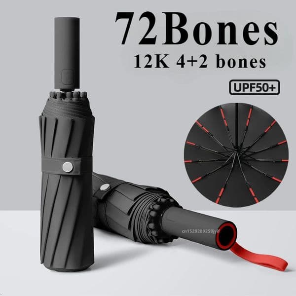 Strong Windproof Automatic Umbrella 72 Bone Sunshade Large Size Uv Protection Folding Mens Umbrella Rain Umbrellas for Women 260604