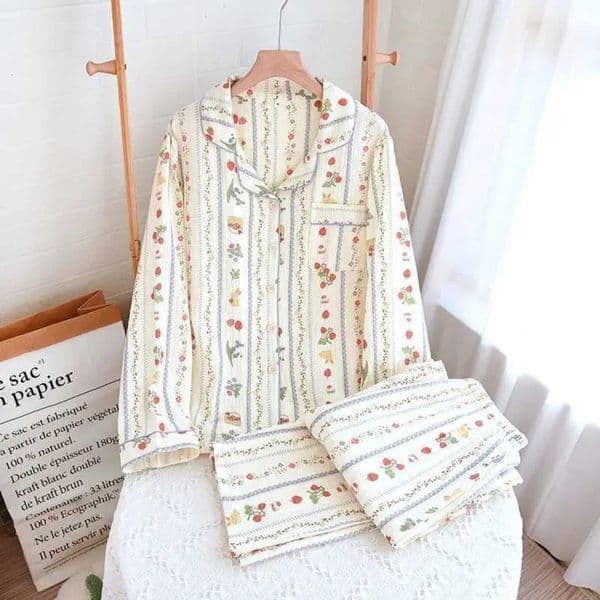 2026 New Lingerie Lingerie Pyjamas For Women Summer/Spring Pajamas Pure Cotton pijamas woman Underwear Pijamas Woman Long Sleeve Sleepwear Womens Set Floral Hom 30