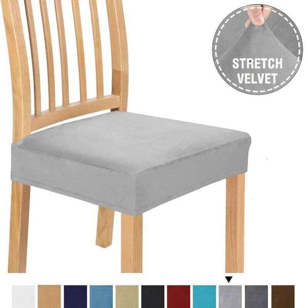 Real Velvet Covers Removable Washable Anti-Dust Dining Room Chair Seat Cushion Protector Slipcovers 26Y0605