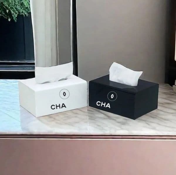 Luxury Designer High Quality Black Acrylic C dinnerware Logo Tissue Letter Printing Minimalist Home Furnishing Living Room Desktop Paper china Box Free Ship 22