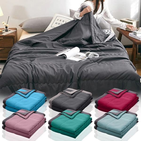 Double Sided Cooling Summer Quilt Cold Effect Breathable Conditioning Quilt Spring Summer Solid Color Cooler Quilt 260604