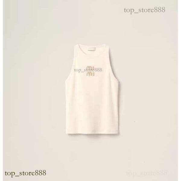 Miu T Shirts Vest Designer Spring And Summer Knits Womens Letter Slim Top MM Tees Vest Women High Quality Fashion Slim Fit And Comfortable Clothing Miu Shirt Miu B5c