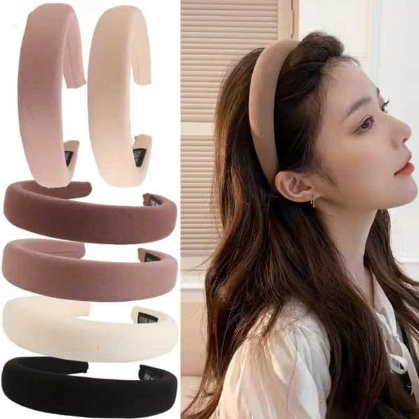 Sponge Color Wild Headband Solid for Women Fashion Girl Wash Face Wide Edge Simple Hair Band H260606