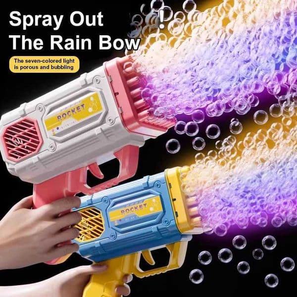 42 hole bubble gun toy childrens light bubble gun holiday gift birthday party outdoor activities without battery bubble water T260602