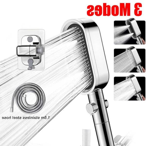 Anti-clogging 3 Modes Head Powerful Shower and Easy To Clean Anti Anti-limescale Shower Head Handheld Flexible Bath Shower Head C260606