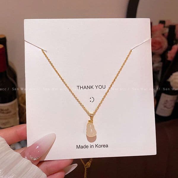Designer Jewelry Luxury Jewelry Light Luxury Niche High-End Design Double-Sided Gourd Titanium Steel Necklace For Women, Fashionable Versatile Clav