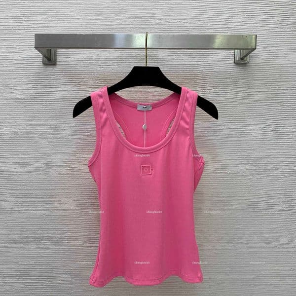 Fashion round neck women tube top summer lady singlet women designer clothes logo mid ancient style logo badge decoration sleeveless vest A699X14N289
