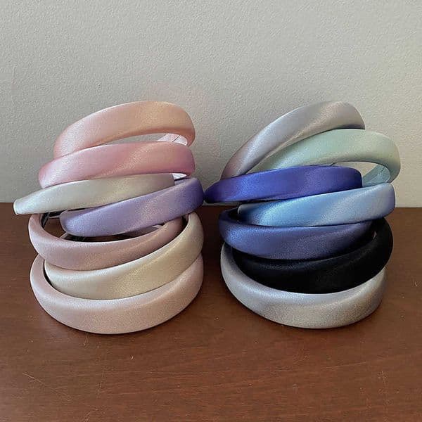 Satin Fabric Headband Wide Shiny Cross Hairbands Daily Headwear Sweet Simple Headbands Women Hair Accessories H260606