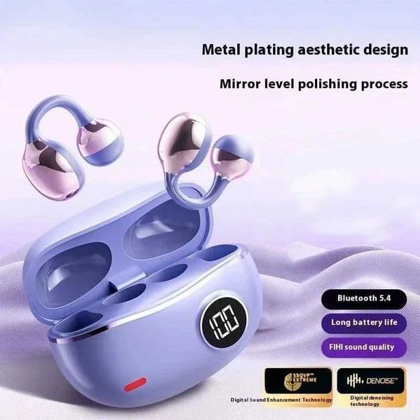 54 Wireless Earphones with Digital Display Dolby-Quality Hi-Fi Audio Dynamic Sound Range and Integrated Call Mic Z260606