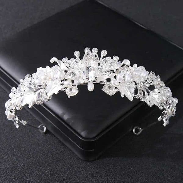 Silver Color Crystal Tiaras And Crowns For Bride Women Party Queen Bridal Wedding Hair Accessories Jewelry Headpiece Crown Tiara C260606