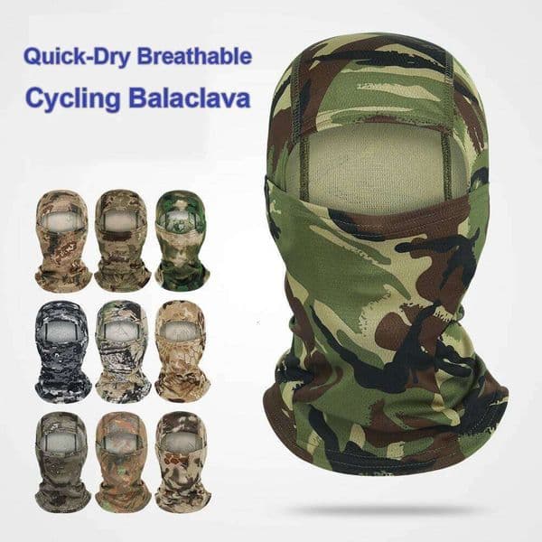 Camouflage Tactical Balaclava Cycling Breathable Face Mask Fishing Hiking Unisex UV Protection Helmet Liner Stretch Neck Gaiter