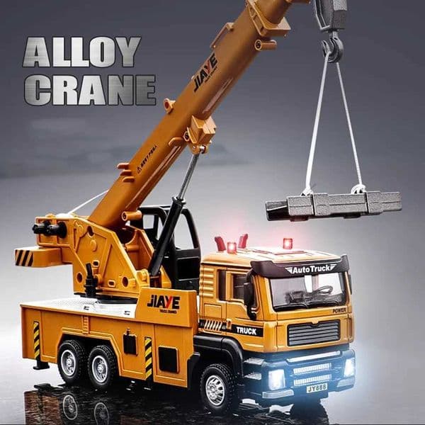 1/50 Scale Crane Engineering Car Model Toy Metal Vehicles Body Alloy Diecast Simulation Crane Rubber Tire Toys For Boys Gifts L260604DHCO