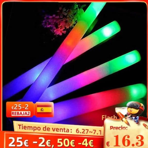 Luxury Designer Decor Party Decoration Glow Sticks Bulk 24/50/60Pcs LED Foam Batons Cheer Wands Flashing Effect In The Dark Wedding room Sup 15
