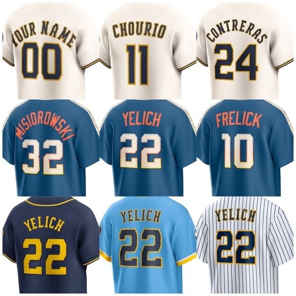William Contreras Brewers Jersey Brice Turang Baseball Chad Patrick David Hamilton Joey Ortiz Christian Yelich Gary Sanchez Brandon Lockridge Men Women Youth