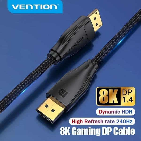 Vention 8K DisplayPort 14 Cable for TV 4K144Hz 324Gbps DisplayPort to DP for PC Computer Gaming Monitor Projector DP Cable 260530