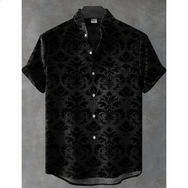 Selling Tiger Mens Linen Short Sleeved Shirt With Retro Pattern Printed Casual And Fashionable Top Trajes De Moda 260605