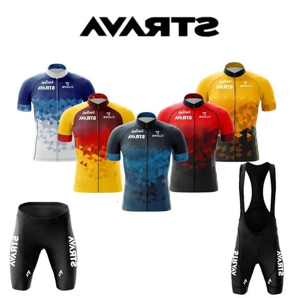 Strava Set 2024 Summer Jersey Short Sleeve Breathable Mens Mountain Bike Jersey Set Sweat-Wicking Quick-Drying Jersey.R260606