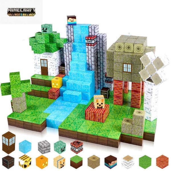 Magnetic New Block Building Blocks World Village Magnetic Assembly Cave Mechanism Boys Magnetic Toy Blocks L2606063I1Q