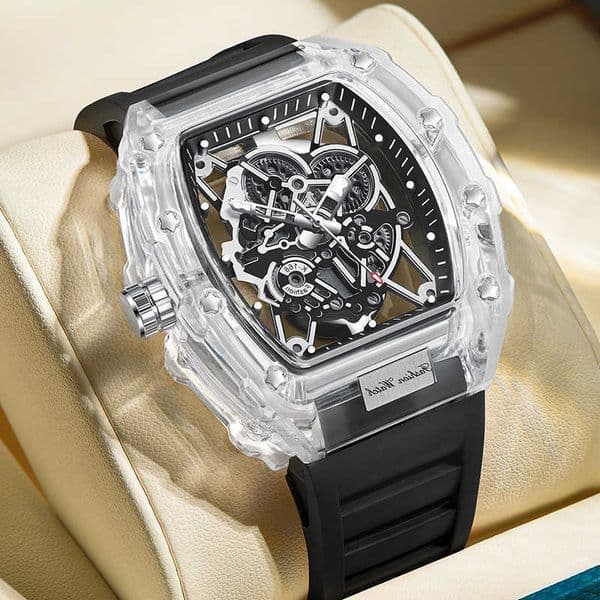 Masculin UTHAI Relogio Light Waterproof Transparent Bucket Quartz Clock S260606