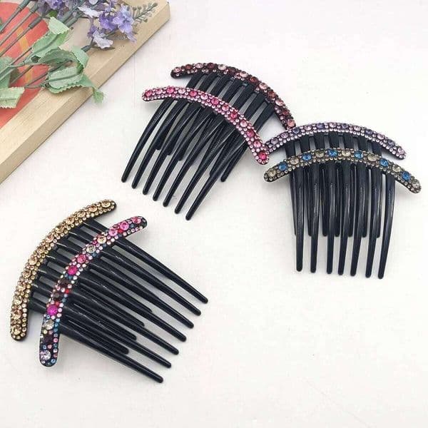 Crystal Rhinestones Flower Combs Clip Vintage Hairpins Bridal Wedding Headdress Women Hair Accessories Disk Headwear