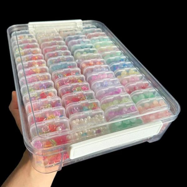 60pcs Transparent Plastic Storage Boxes for Beads JewelryDiamond Painting Embroidery BoxPerfect Gift Crafters 260605