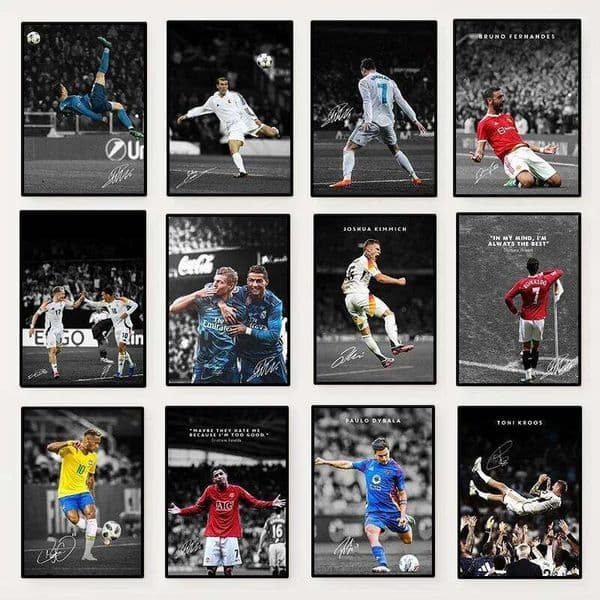 Modern Soccer Sport Player Portrait Poster Print Football Play Picture Canvas Painting Wall Art for Living Room Home Decor Mural 26L0606