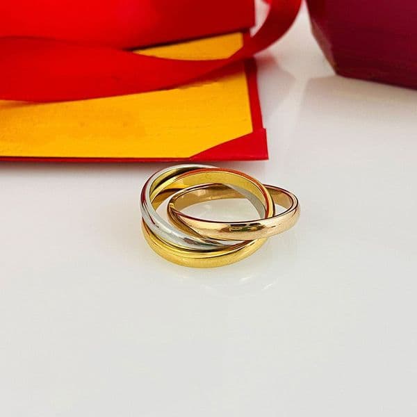 Carrti rings designer for womenr jewelry band three tone interweave unisex ring waterproof fade anti rust classic luxury matching design love ring