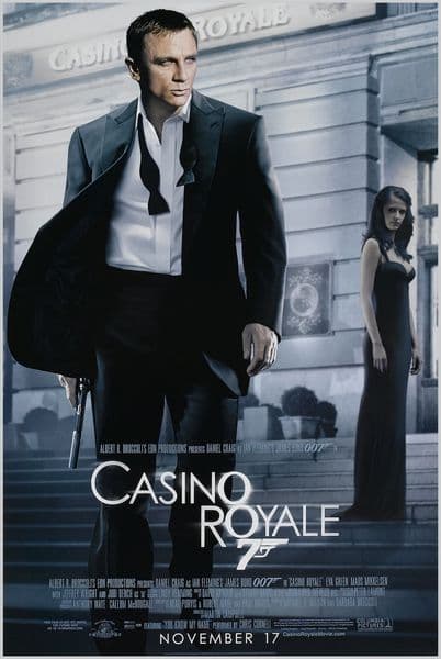 Daniel Craig Casino Royale Movie Poster Wall Art Print Waterproof Canvas 24x36