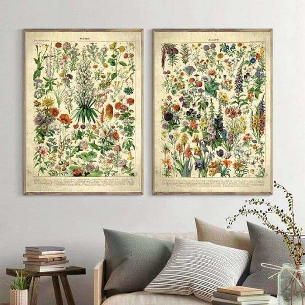 French Flowers Fleurs Vintage Posters and Prints Botanical Retro Wall Art Canvas Painting Pictures for Living Room Home Decor 26Y0606