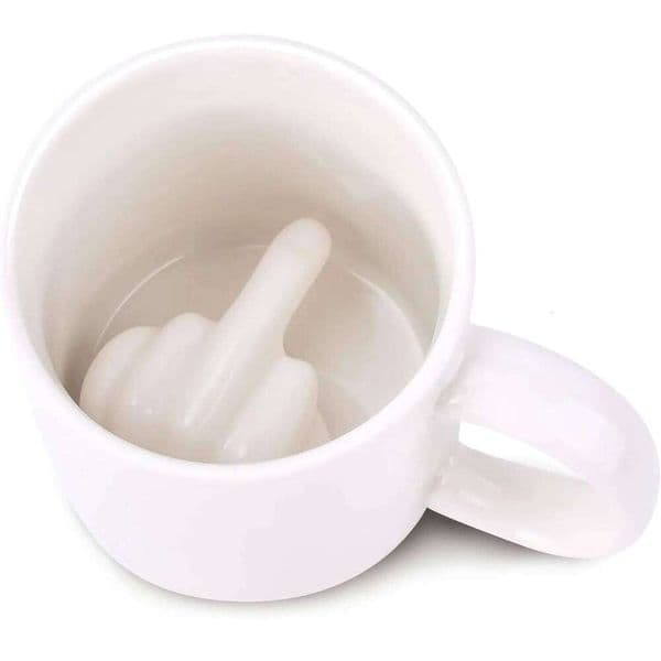 Middle Ceramic Finger Coffee Mug 3D Funny Women Men Water Tea Cup with Handle for Party April Fool's Day Christmas Gift 26W0606