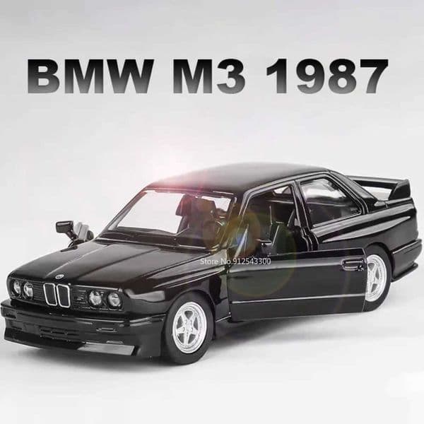 1/36 Scale BMW M3 1987 Toy Car Models Alloy Diecast Doors Opened Pull Back Retro Vehicle Models for Kids Boys Gifts Collection L260604L499