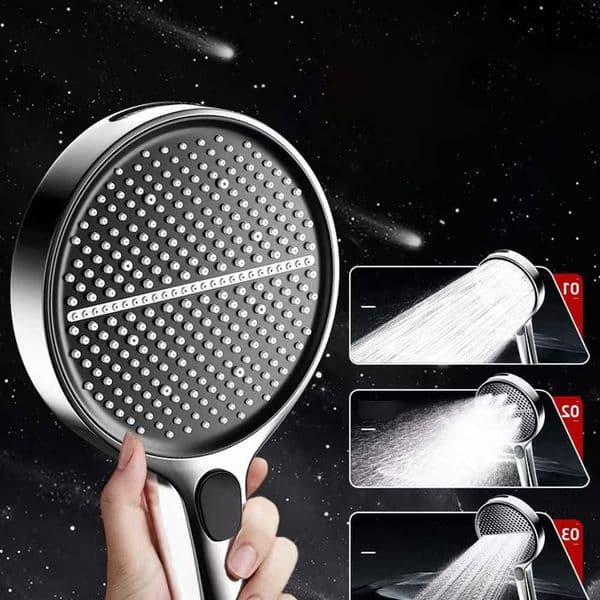 15CM Big Panel 4 Modes Black Pressure Boost Shower Head High Pressure Large Flow Spray Nozzle Massage Shower Bathroom Accessorie C260606