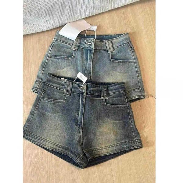 Womens Denim Shorts Streetwear Low Waist Mini Jeans Shorts 2000s Vintage Y2k Short Pants Harajuku Clothes L260606