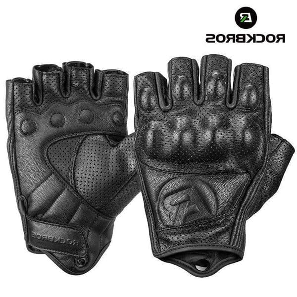 Summer Motorcycle Gloves Men Women ROCKBROS Gel Protection Leather Motorbike Motorcross AVT Motor Motorcyclist Fingerless Gloves C260606