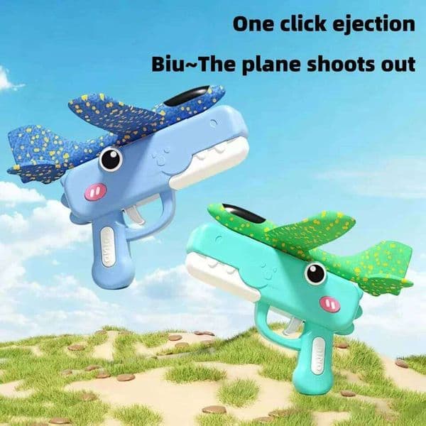 Dumb Dinosaur Ejection foam Aircraft Toy Gun One click Launch Three colors of indoor and outdoor aircraft guns can be selected e