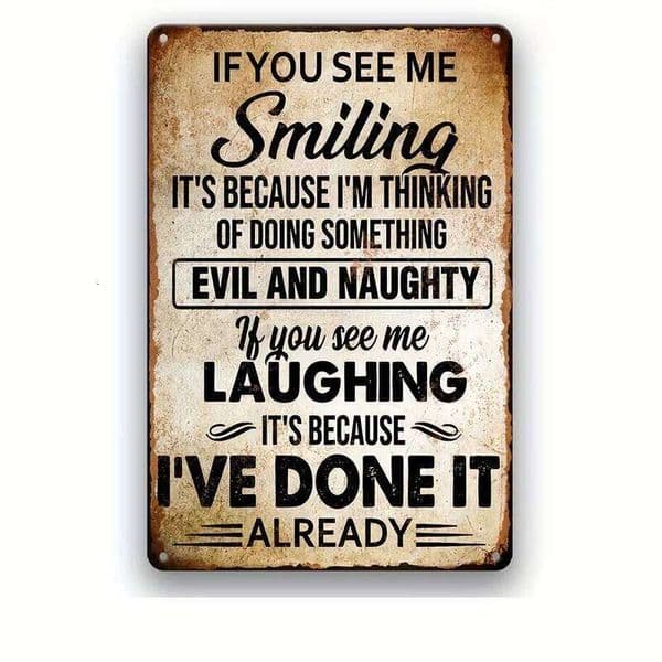 Vintage Metal Sign- Whimsical& Playful Wall Art for Home, Bar, Cafe, Garage, Man Cave, and Outdoor Spaces- Durable Iron Construc 26Y0606