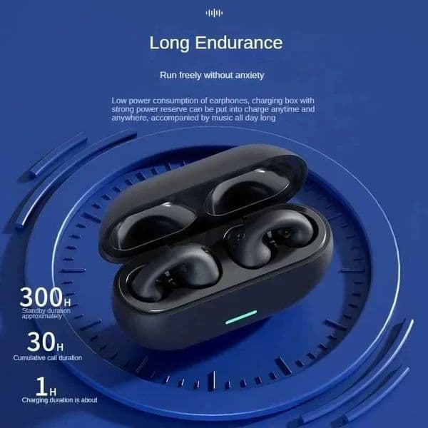 Sport Bone-Conduction T75 53 Earphones HiFi Sound Wireless Headphones Earclip Waterproof Open Ear Headset Earring Z260606