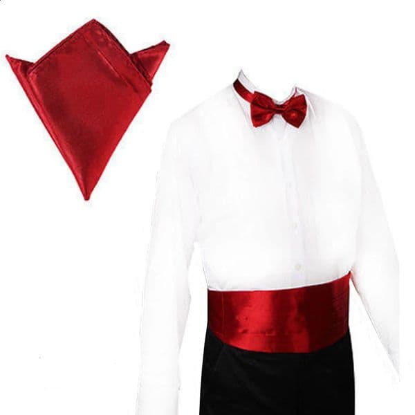 Mens Cummerbund Sets Pocket Square Hanky Bow Tie Tuxedo Wedding Mens CummeFormal Noeud Papillon Sash Wide Belts Ceremonial Belt 260605