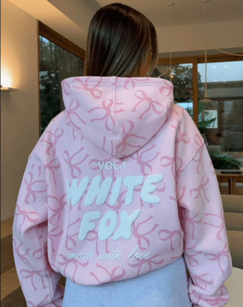 White Foxset Set Designer White Foxhoodie Womens Gym Set Autumn Winter Women Trendy Sweatshirt Letter Print Hoodie Versatile Jacket Set High Quality 2026
