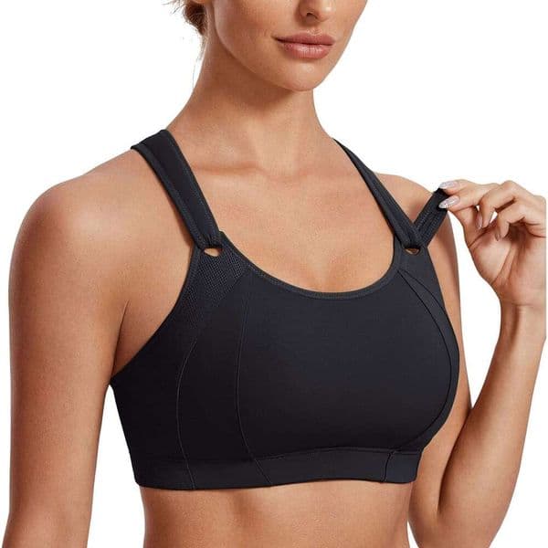 2026 new Women's Front Adjustable Sports Lightly Padded High Impact Racerback Wireless Gym Running Bra free shipping