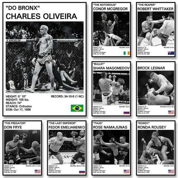 Black and White Legends Poster Boxing Inspirational Canvas Painting Print Wall Art for Gym Bedroom Home Decor 26Y0606