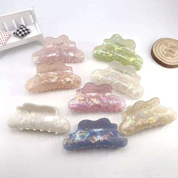 Fantasy Mermaid Color Cloud Shape Grab Imitation Acetate Clip Shark Claw Hair Accessories for Women