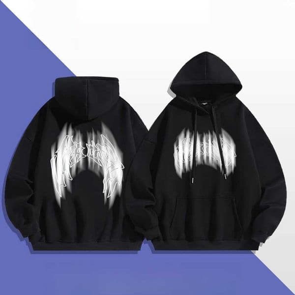 High American Strt Rendered Wing Print Adult Hooded Sweatshirt Autumn Winter Hip-hop Trend Loose Casual Versatile Fashion Top D260606