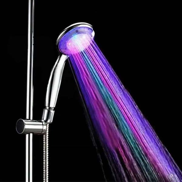 7 Colors Romantic Automatic Color Changing LED Shower Head Water Saving Hand-held Spray Nozzle Bathroom Supply W260606