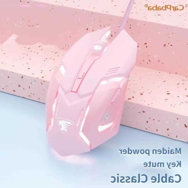 Carpbaba G3 Wired Game Mouse Mute Pink Mechanical E-sports Girl Lovely Art Portable Office Household For MacBook Laptop PC Gamer L260608